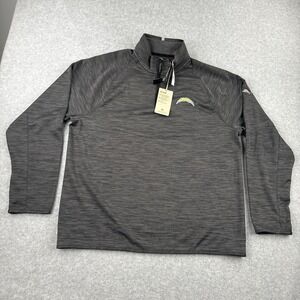 Tommy Bahama Sweatshirt Large Gray LA Chargers Palm Pro IslandZone 1/2 Zip NWT